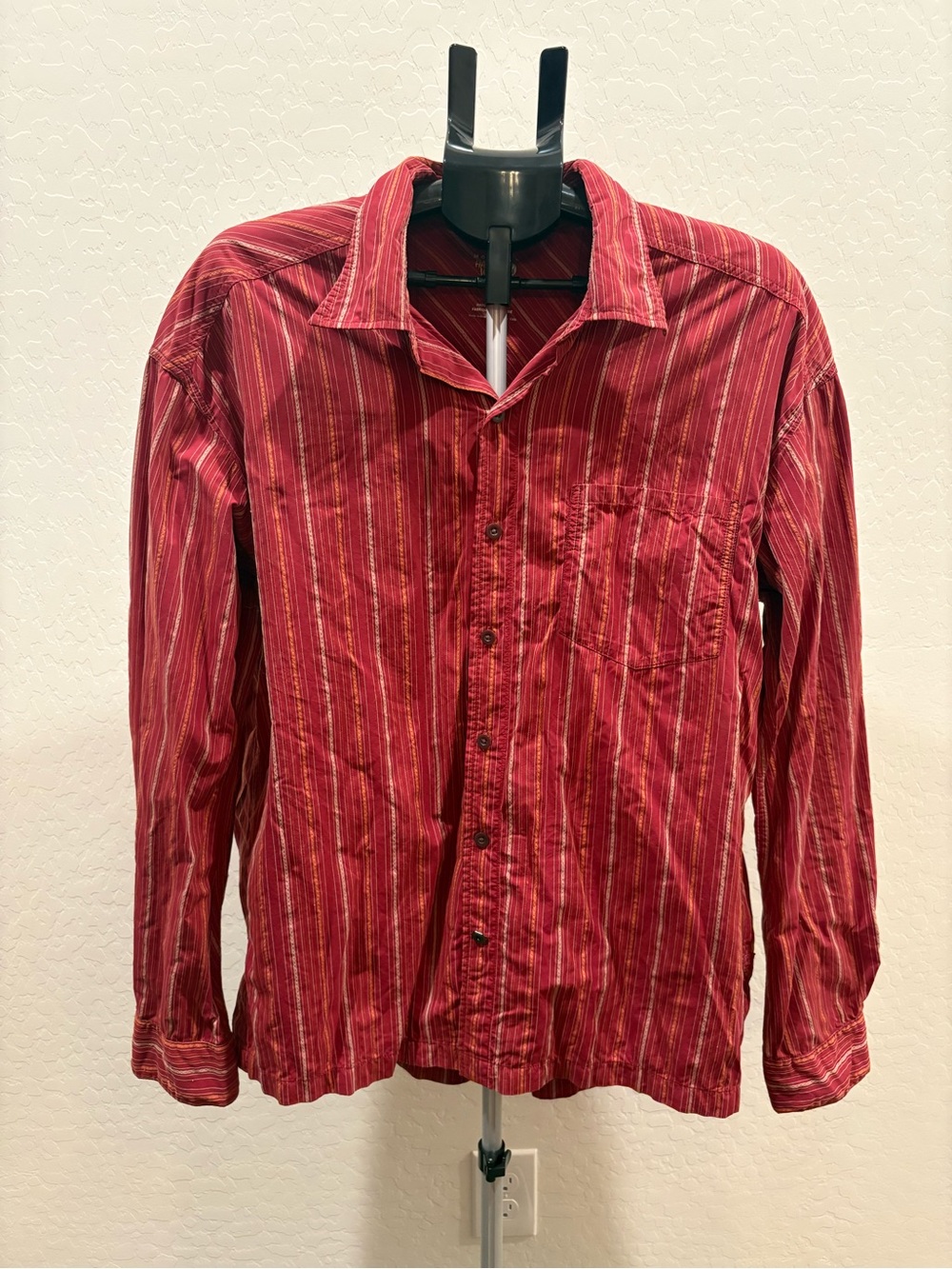 Mountain Hardwear Men's Red Striped Button-Down Shirt